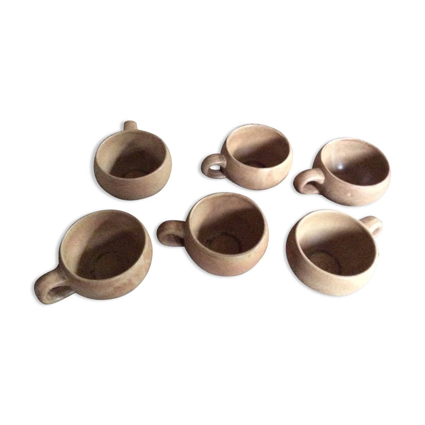 Series of 6 sandstone cups