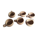 Series of 6 sandstone cups