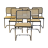 Set of six B32 cesca chairs design Marcel Breuer