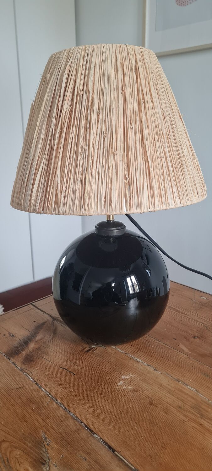 Black glass ball lamp art deco 1930