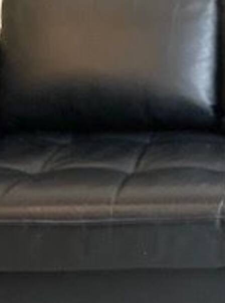 Ligne Roset black leather sofa