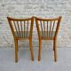 Pair of bistro chairs Baumann, wood and skai khaki