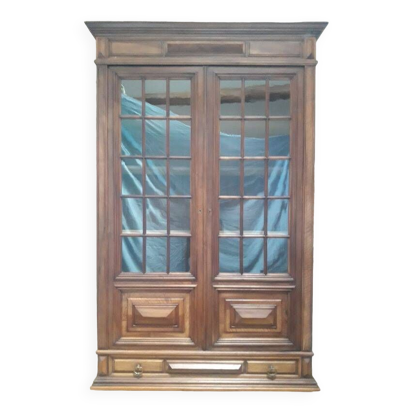 Vitrine bibliothèque H234 noyer XIX°