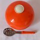 Vintage 70s orange ice bucket