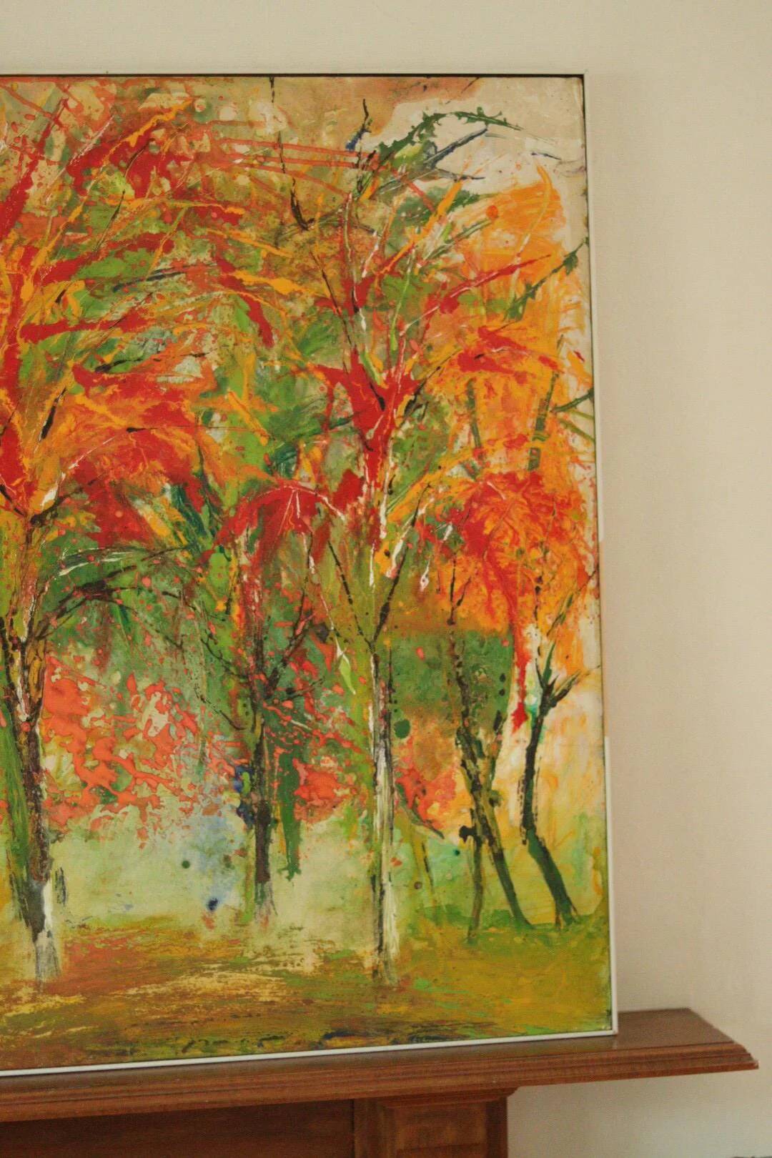 Oil on panel "Autumn Forest" by Bodin