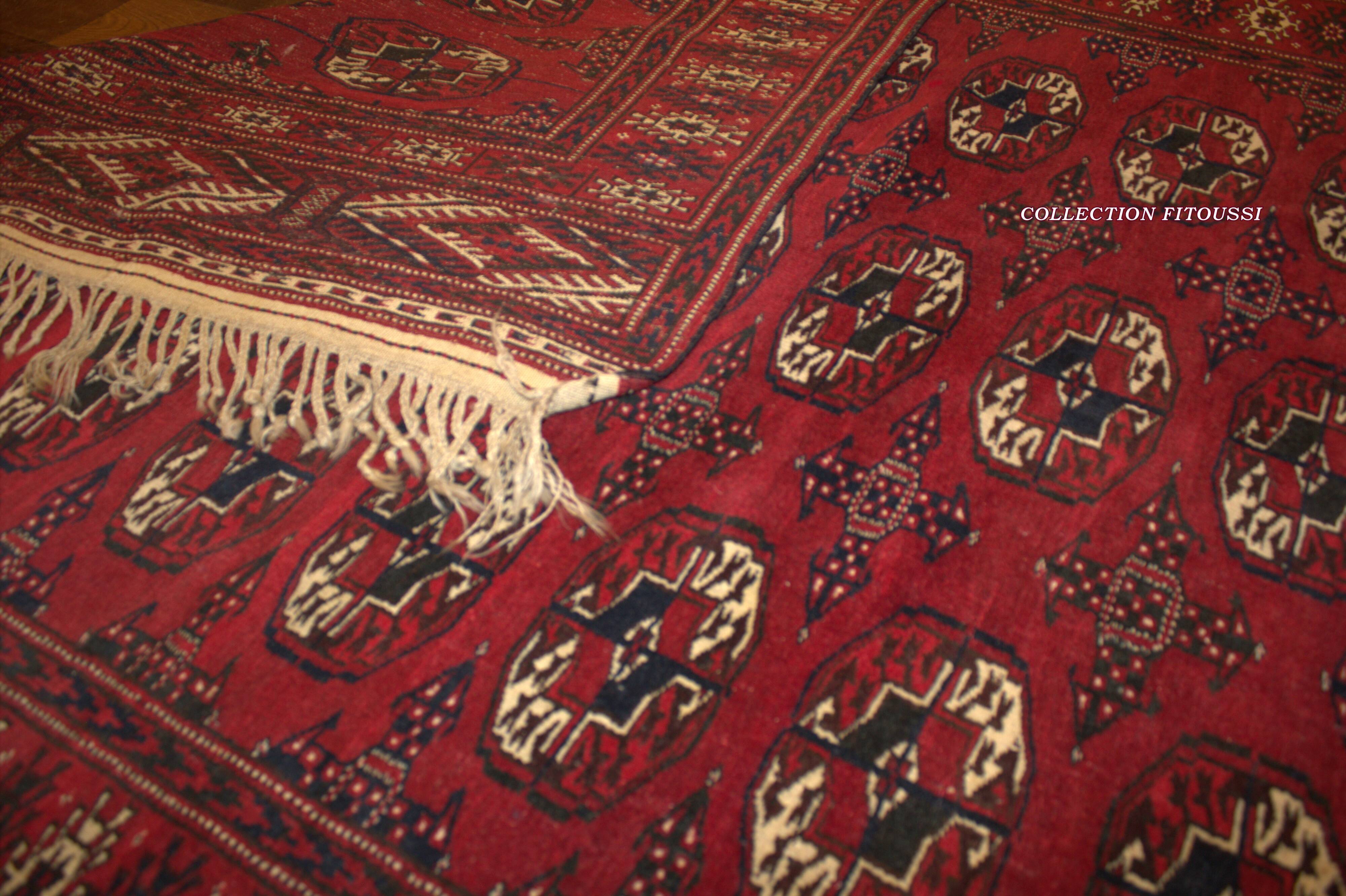 Tapis turkmene boukhara royal ancien 1950 - 152x232cm