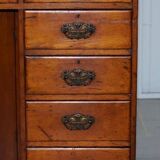 Small Victorian desk in solid walnut with drawers.