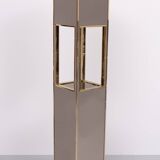 Floor lamp Pedestal Bronze Mirror Hollywood Regency 1970s