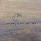 Swedish teak tray with tea cups by Jie Gantofta, 1960s, set of 7.