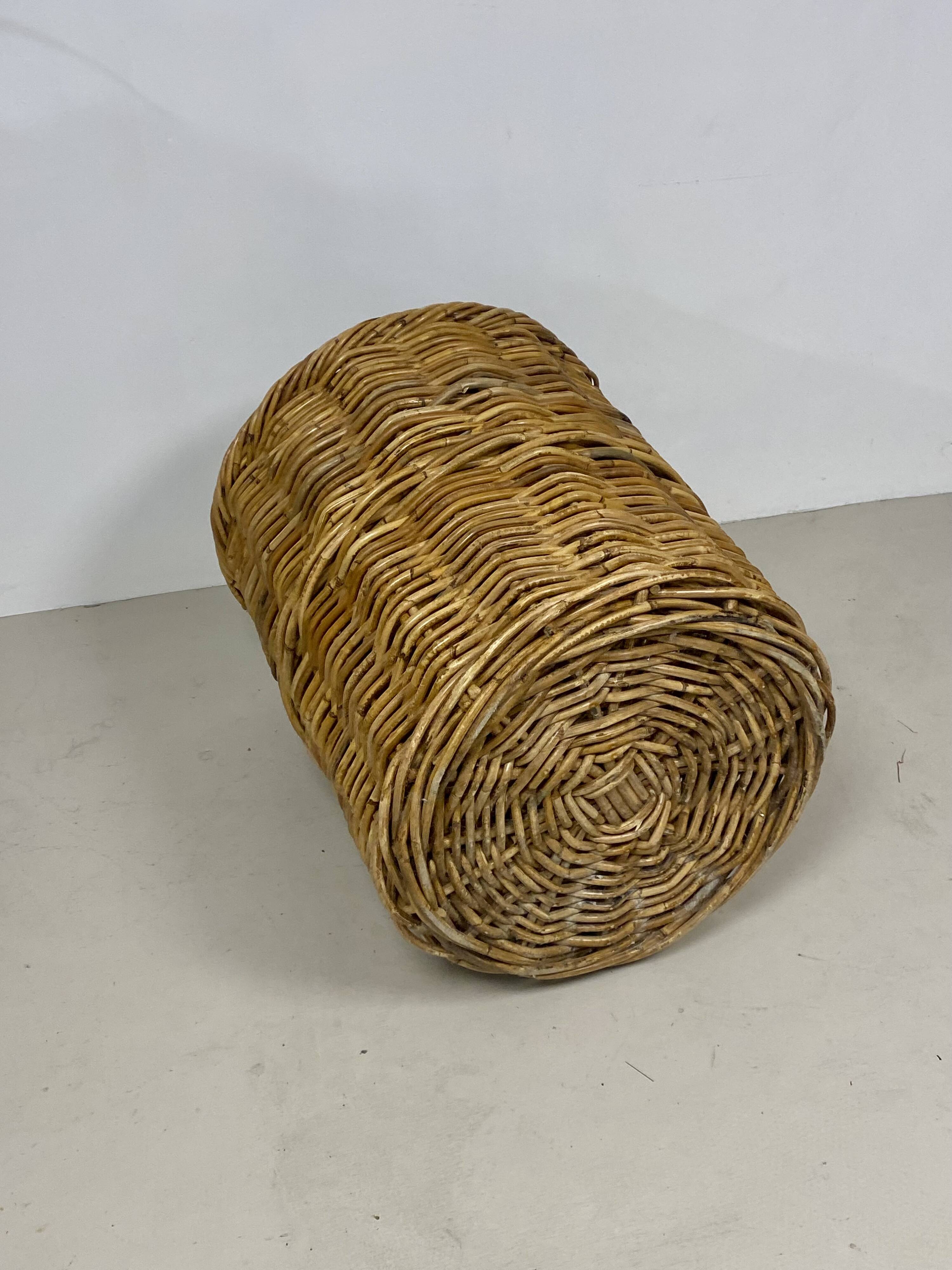 Extra Large Vintage Rattan Basket – Retro Decoration