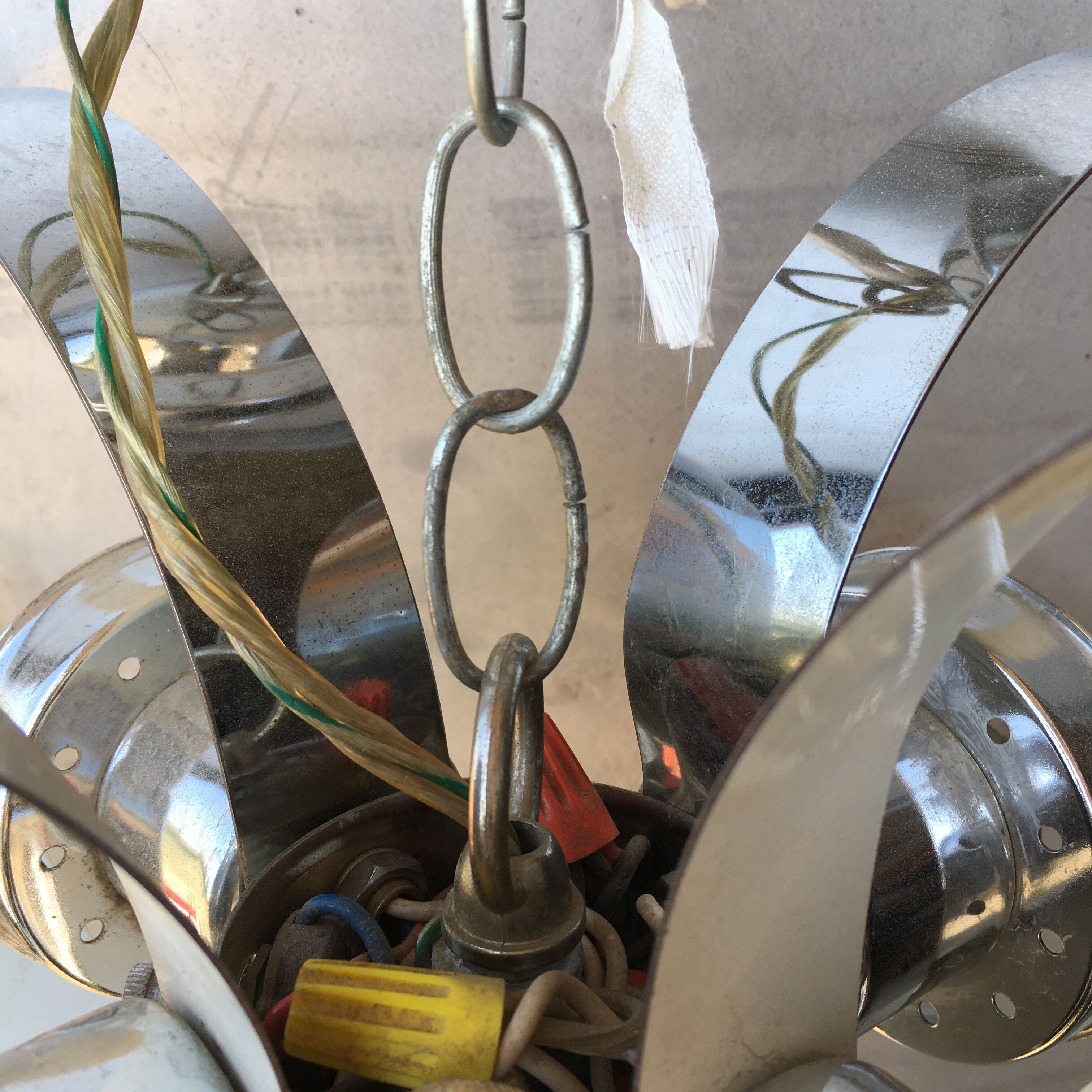 Space Age chrome hanging lamp 1970