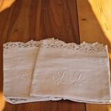 2 monogrammed pillowcases