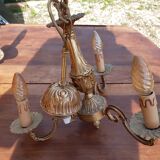 Lustre bronze doré  3 branches style Louis XV