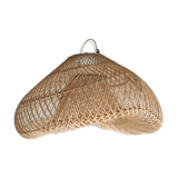 Small rattan lampshade in the shape of a braided hat