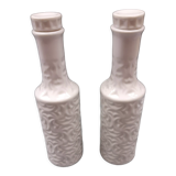 2 white porcelain bottles sargadelos o castro vintage
