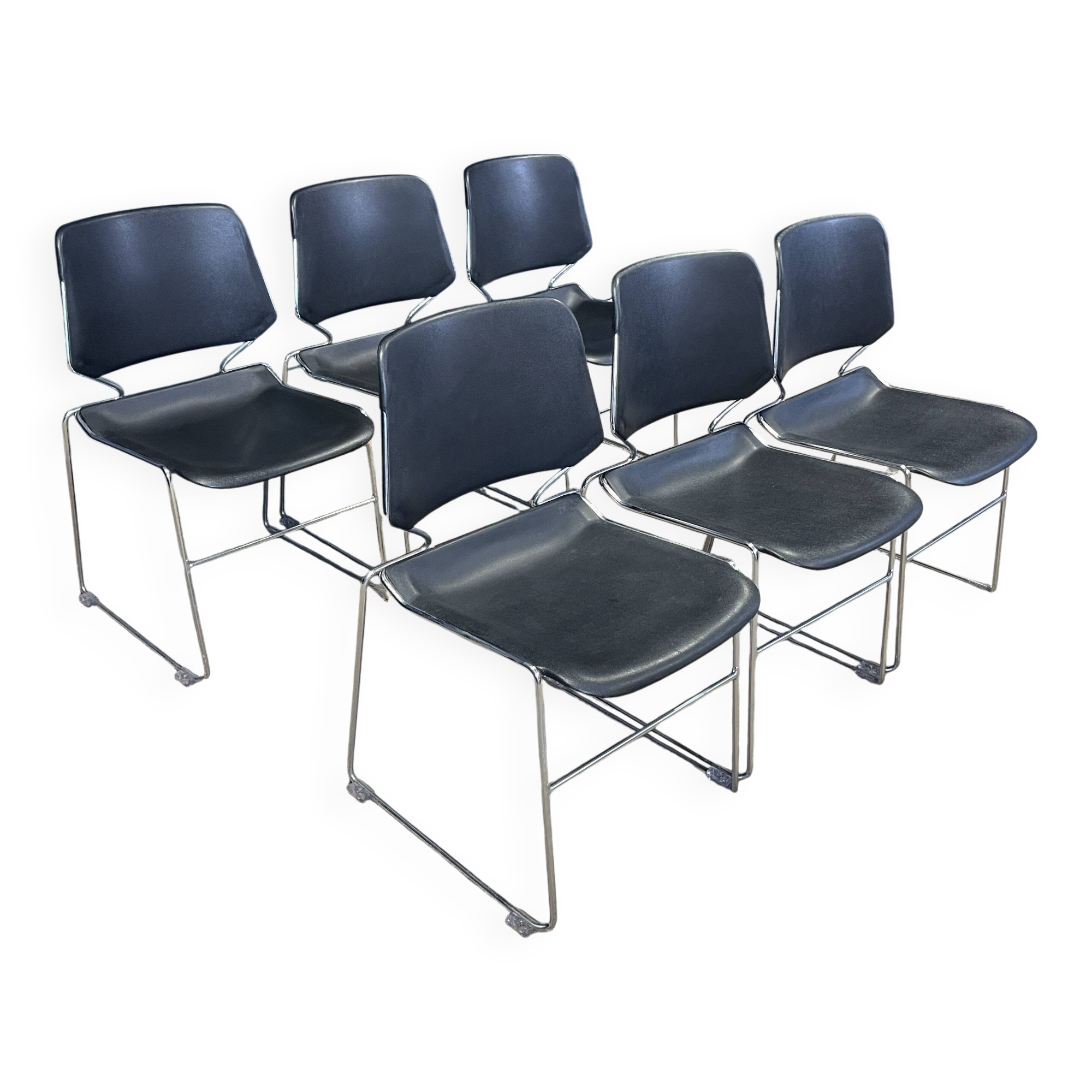 Set of 6 Matrix chairs by Tolleson for Krueger, 70s USA