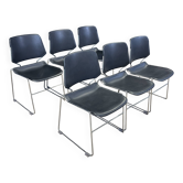Lot de 6 chaises Matrix par par Tolleson pour Krueger années 70 usa