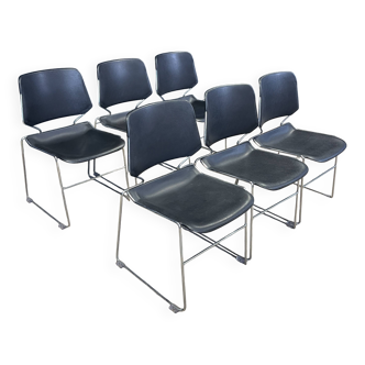 Set of 6 Matrix chairs by Tolleson for Krueger, 70s USA