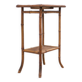 Bamboo and woven wicker table, vintage bamboo console, side table