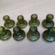 Bottle green glass candle holders