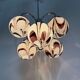 XL Italian purple and white Murano glass swirl chandelier, 1970s