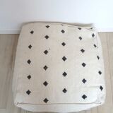 Berber pouf cover Béni Ouarain with black and white diamonds