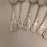 Set of 10 old silver spoons