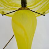 Yellow glass paste mushroom lamp in Art Nouveau style