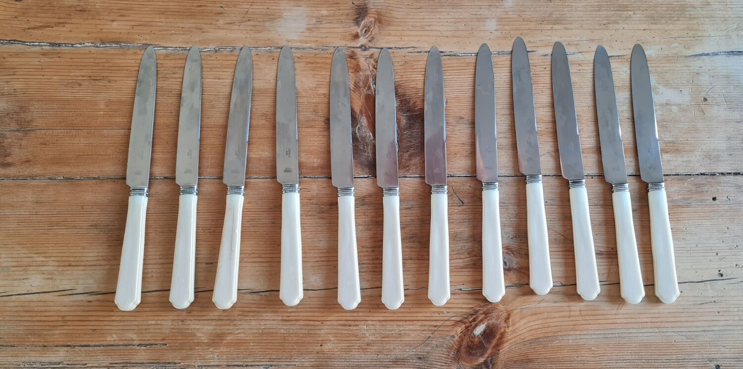 Setvde 12 knives in bakelite and stainless steel