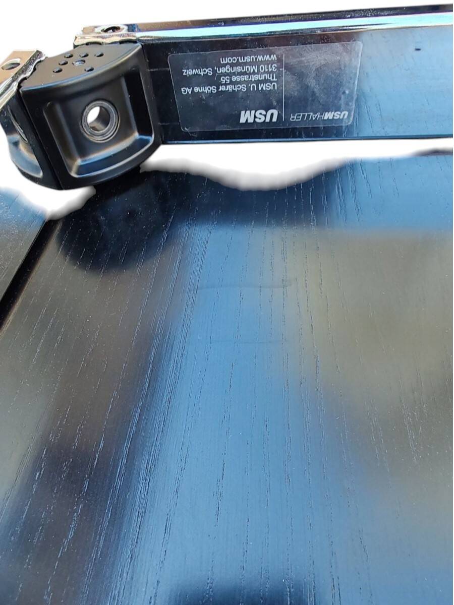 USM Haller desk table – black oak veneer top