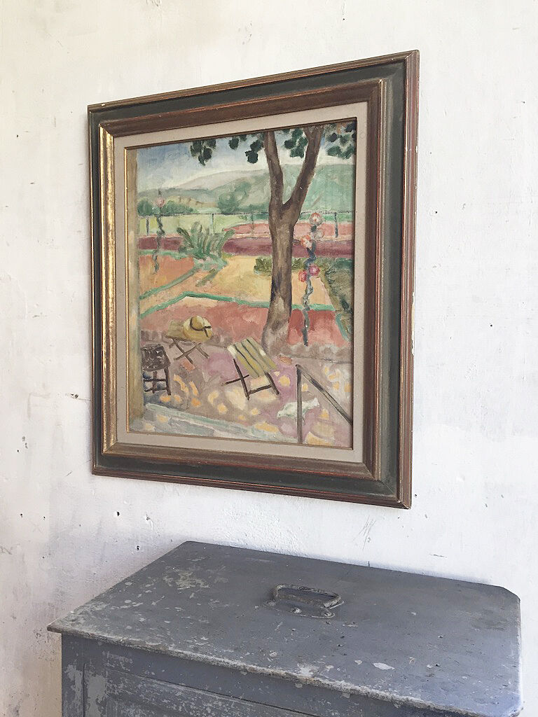 Oil on canvas framed "garden"