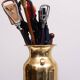 Handmade brass umbrella stand by samex italy 1970s