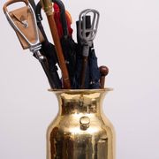 Handmade brass umbrella stand by samex italy 1970s