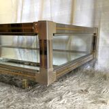 Glass and gold glass and metal coffee table 70