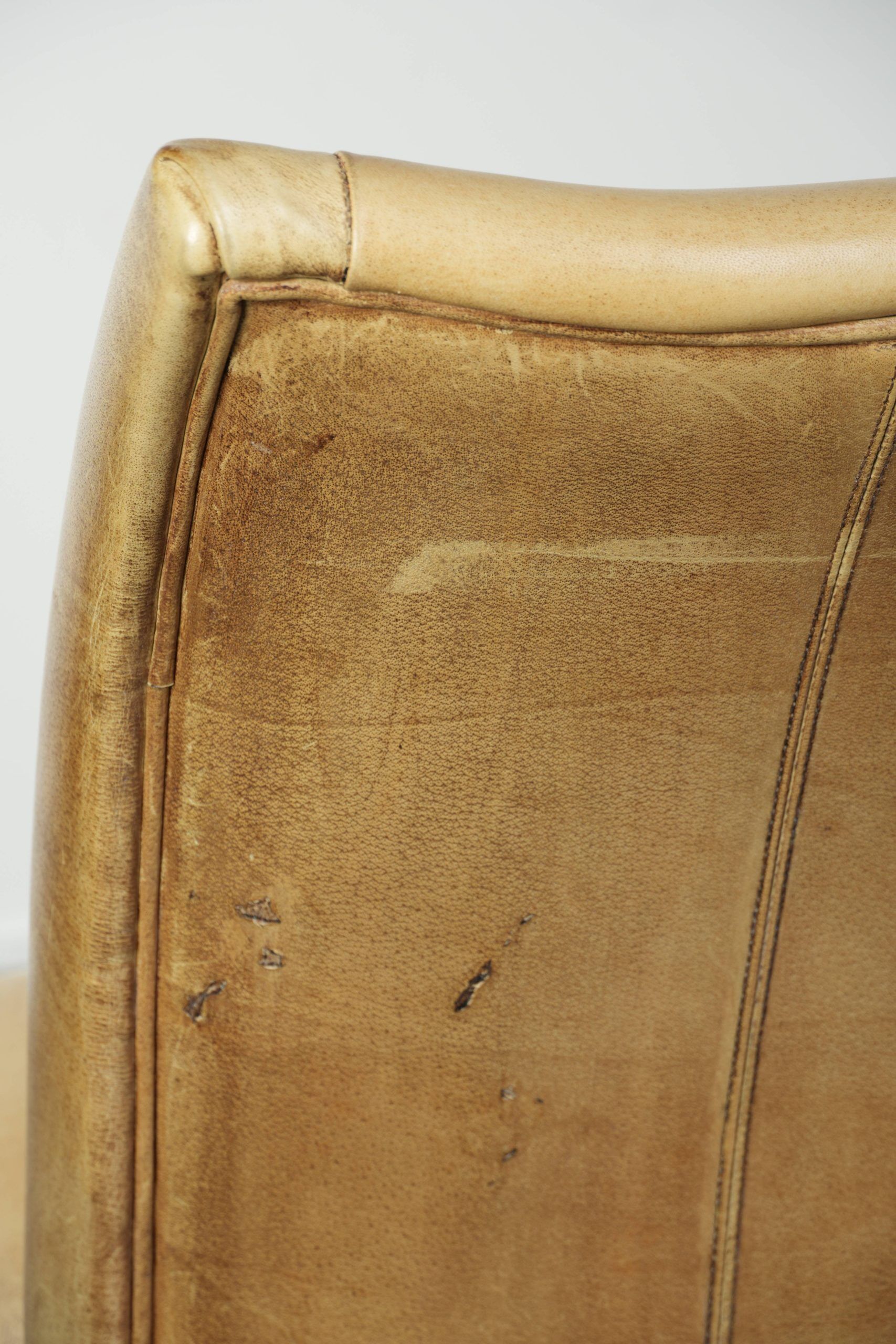 Set of six cowhide dining chairs with a comfortable seat and high back