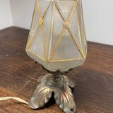 Art Deco bronze and glass table lamp