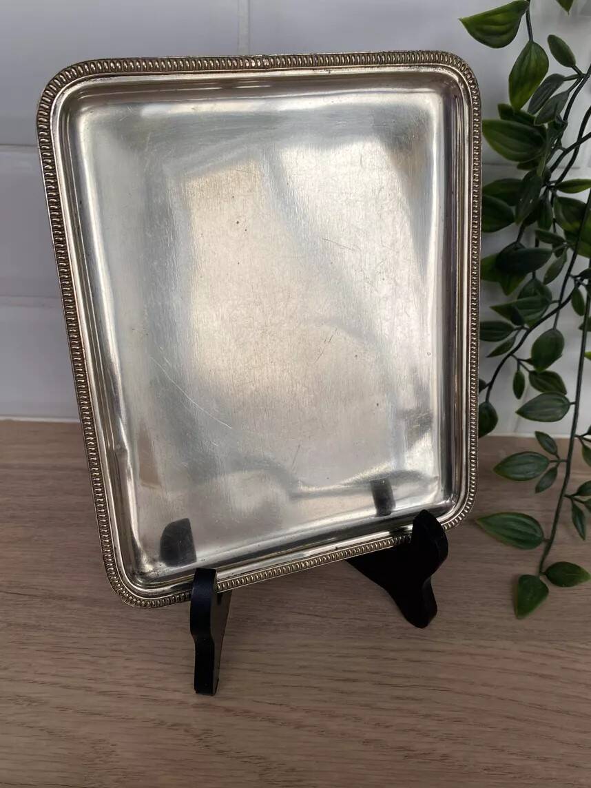 Silver metal tray