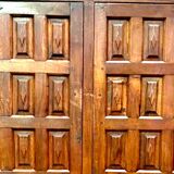 Monastery sideboard with four shutters in solid oak 20th century