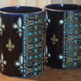 Pair of ancient enamelled ceramic pyrogens