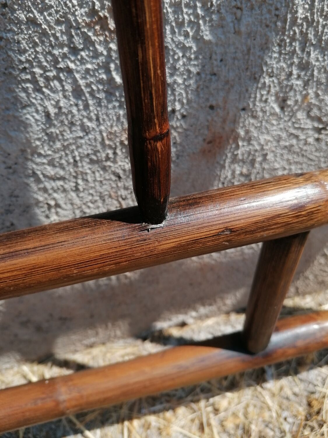Headboard rattan 2 places vintage 154 x 106 cm.