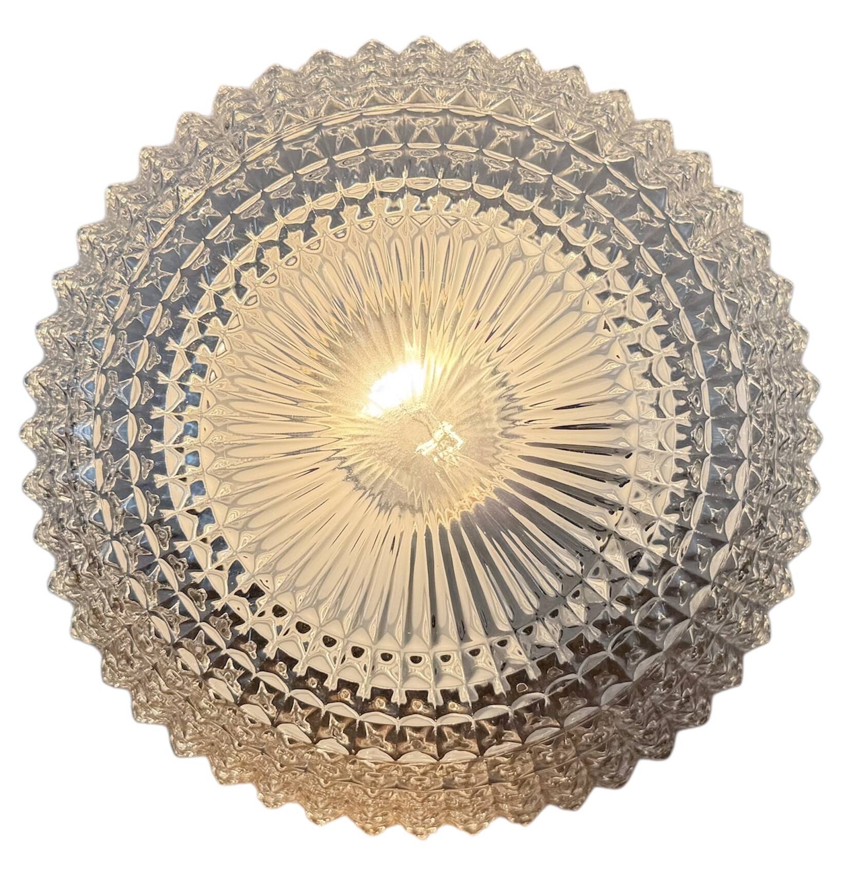 Vintage Glass Wall or Ceiling Light, 1970s