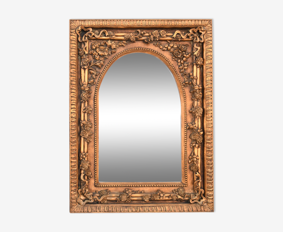 Miroir rectangulaire en résine doré 101x138cm