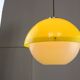 Lampe à suspension space age en plexiglas jaune, italie, 1970s