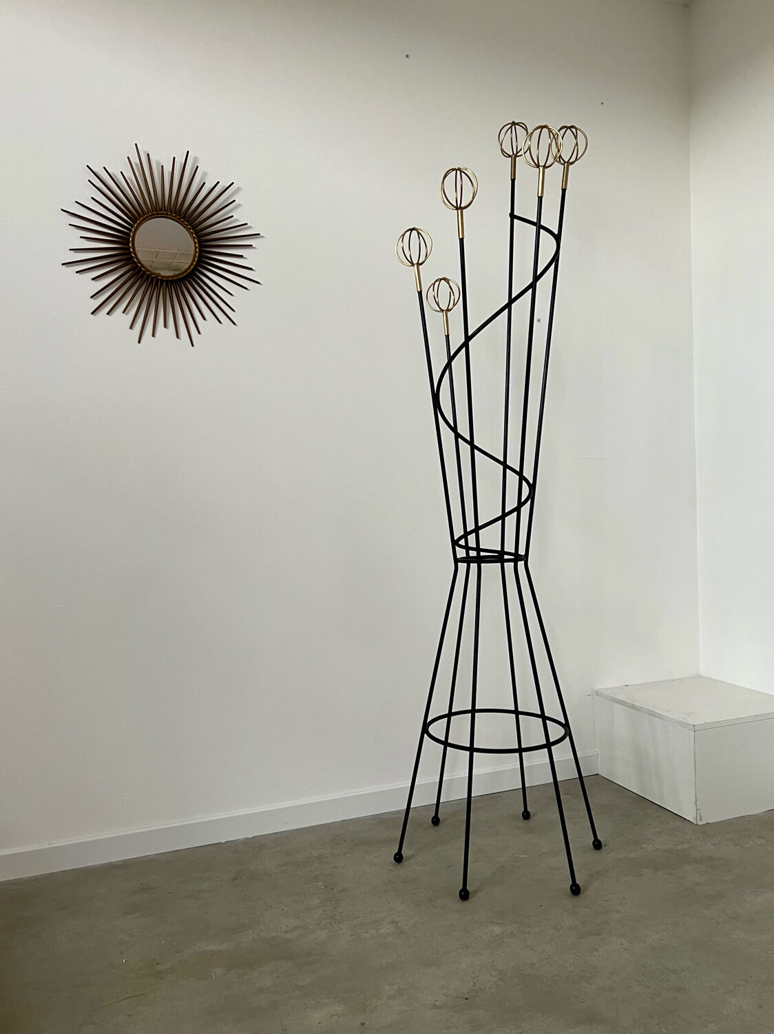 Old metal coat rack design 60s vintage
