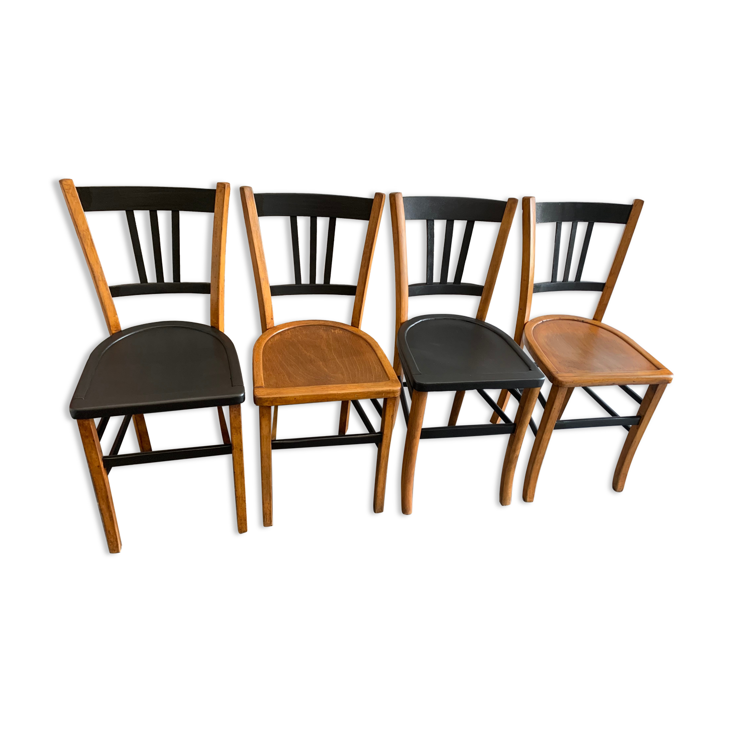 Series of 4 bistro chairs "Luterma" vintage 1960s
