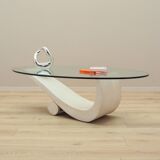Table basse en verre, design italien, années 70, production : Italie