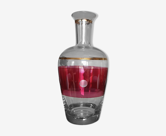 Carafe en verre ciselé vintage Italie