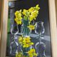 Oil on canvas signed Jordi Vall Escriu Yellow narcissus and two cups