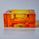 Orange ice cube ashtray by Antonio Imperatore, Murano glass, Italy, 1970