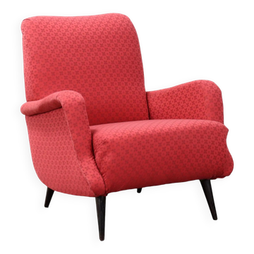 Vintage armchair in fabric and wood, Italy, 1950s